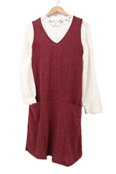 שמלת סריג סרפן בבורדו - S-M